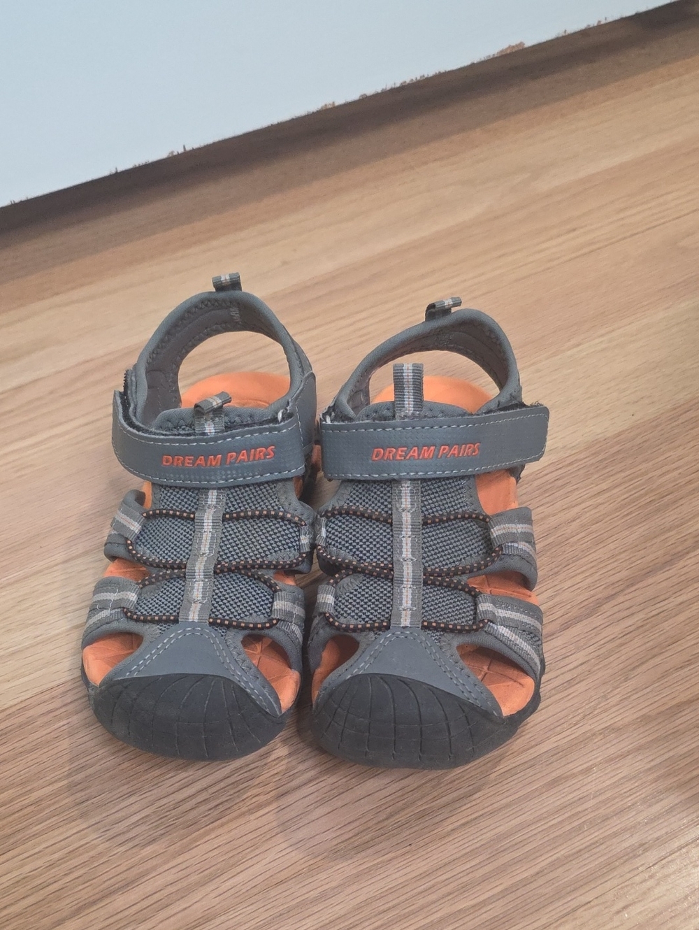 Dream Pairs Kids Gray and Orange Closed-Toe Outdoor Sandals
